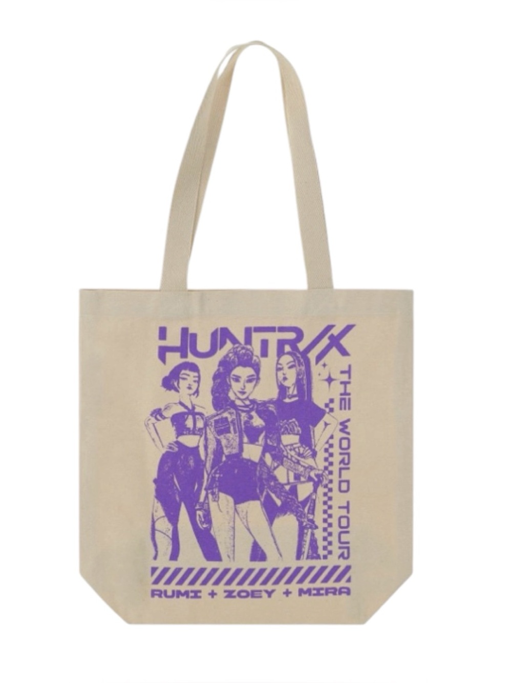 Licensed K-Pop Purple Graphic Canvas Tote Bag - Picture 2 of 3